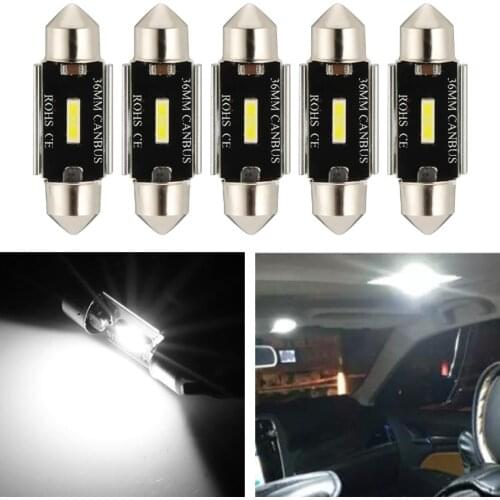 10Pcs Led Canbus Bulbs C5W C10W 31mm 36mm 39mm 41mm Car Dome Reading License Plate Light Super Bright Car Interior Lights 6000K