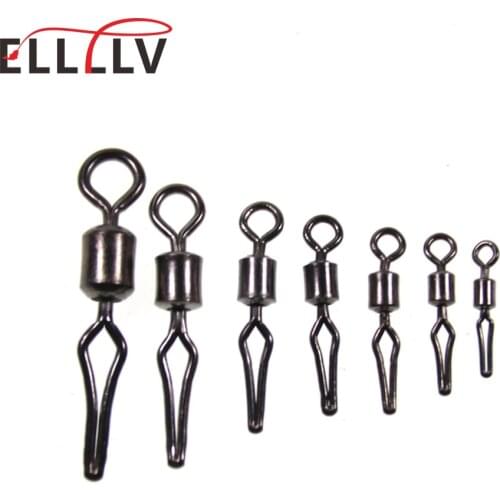 1000pcs Whole Swivel With Side Line Clip Fishing Swivels Fishing Hook Connector Saltwater Fishing Accessories Size 2 4 6 7 8 10