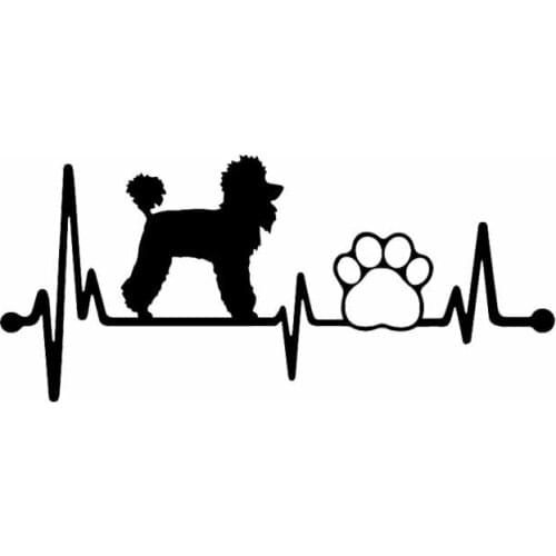 17cm*8cm Poodle Paw Heartbeat Applique High Quality Car Window Decoration Personality Pvc Waterproof Applique