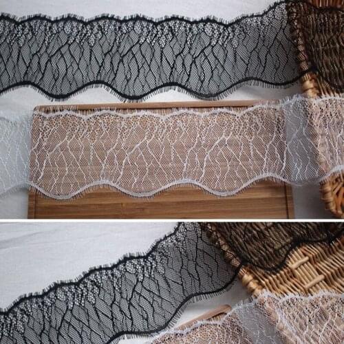 6Meters/lot 10cm Width Black White Eyelash Lace Trim Flowers Underwear Bra Decor Craft Sewing Lace Fabric Dress Making DIY
