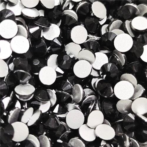 Black All Size FlatBack Non Hot Fix Strass Sewing & Fabric Garment Rhinestone Nail Art Stone