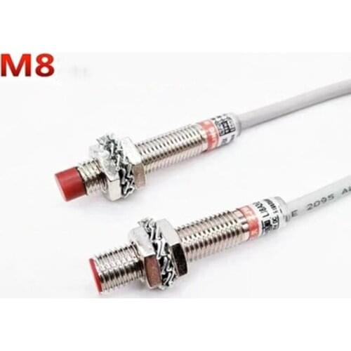 2PCS M8 Proximity Switch Sensor DC NPN/PNP Three-Wire NPN Usually Turns 12V24V Induction Switch Proximity switch