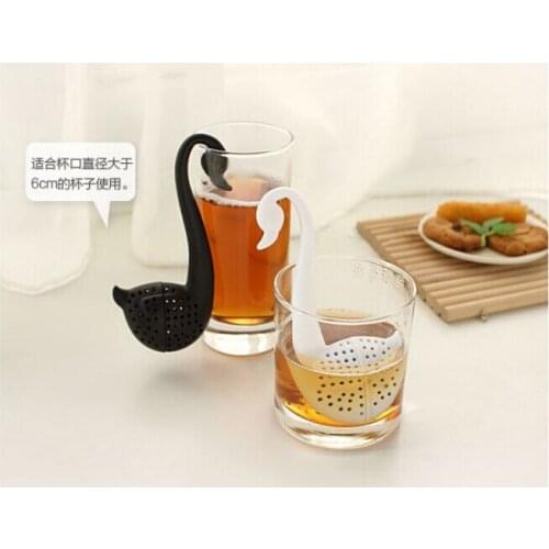 Hot sale Tea infusers plastic Strainer Herbal Spice Infuser Filter Tools Swan Design Loose Tea Leaf Strainer G-6 free shipping