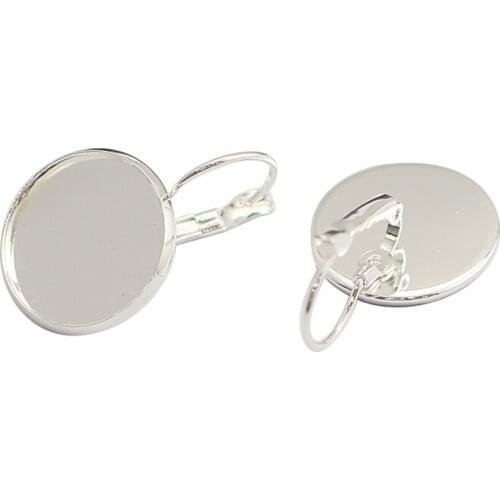 Beadsnice Brass Vacuum Gold Plated Lever Back Earring Cabochon Earring Blank Cabochon Base 28942