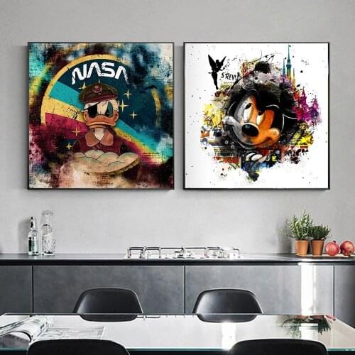 Watercolour Mickey Mouse Canvas Prints Disney Art Poster Painting On Wall Decor Cartoon Picture For Kids Room Mural Cuadros