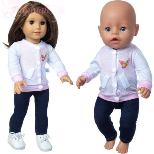 Cutterfly Suit Coat Pants Wear Fit 18 Inch American Doll Girl Toy 43 cm Baby New Born Doll Clothes Accessories