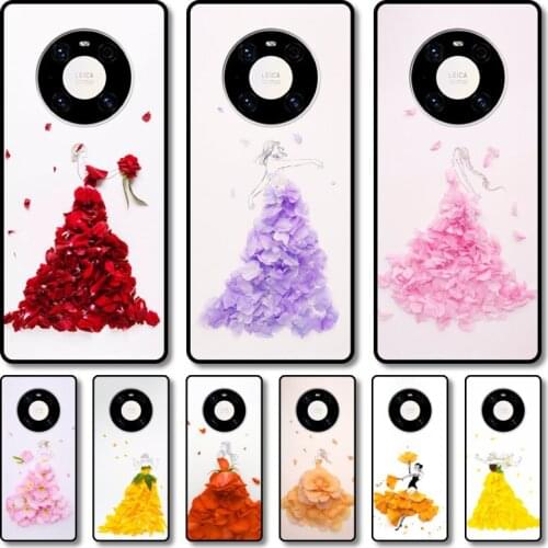 Beautiful girl flowers Phone Case For Huawei mate 40 30 10 20 40 8 9 Lite Z Pro RS black cell shell