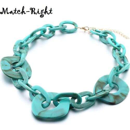 Match-Right Trendy Women Geometric Necklaces & Pendants Statement Necklace with Acrylic Pendant for Women Jewelry SP454