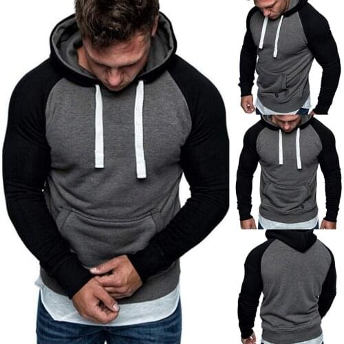 Mens Sweater Fashion Casual Pullover Hooded Sweater Men Running Long Tops Long Sleeve Running T Shirt Sport Dry Fit