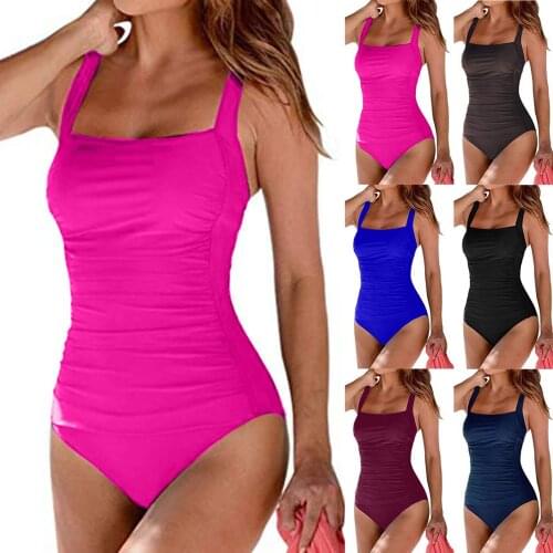 2021 New Korean One-piece Swimsuit Strap Tube Top Multicolor Optional Sexy Student Solid Color Small Fresh Beach Hot Spring Swim