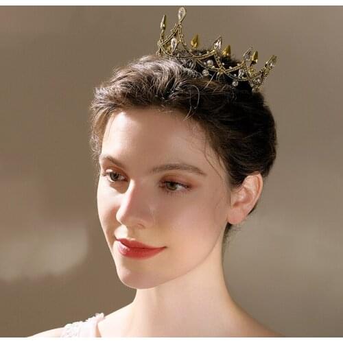 Bridal Baroque Tiaras and Crowns Shining Rhinestone Headbands for Women Girls Bride Wedding Hair Jewelry Headpieces