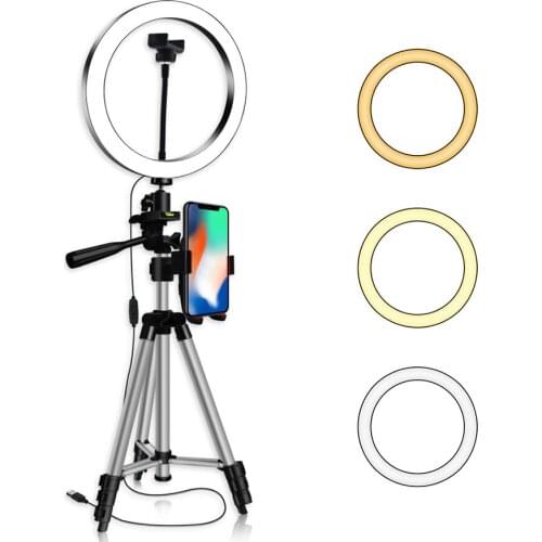 20 26cm Led Selfie Ring Light Video Studio Fill light Dimmable Photography Lighting With Phone Holder For Youtube Live Straming