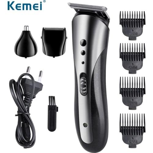 KEMEI KM-1407 Rechargeable Electric Nose Hair Clipper Multifunctional Men Hair Trimmer Professional Electric Shaver Beard Razor