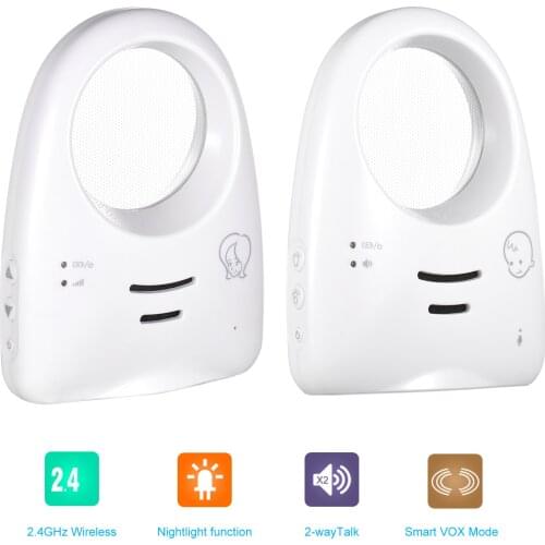 Portable 2.4GHz Wireless Digital Audio Baby Monitor Two Way Talk Crystal Clear Baby Cry Detector Sensitive Transmission