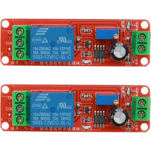 2pcs DC 12V Delay Relay Shield NE555 Timer Switch Adjustable Module