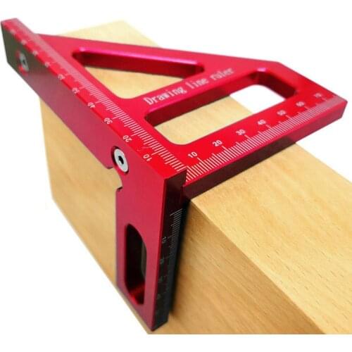 Luxury Aluminum Alloy Wooden Square Multifunction Ruler 45 90 Degree Gauge Rule Triangle Ruler Woodworking Tools