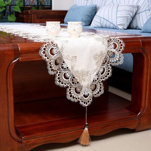 Table Runner 40*280 Embroidery Table Runner Lace Living room cafe Table Runner Hotel Decorative Table Runners 40*180