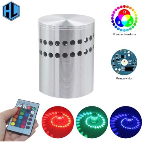 LED Spiral Wall Light 3W Wall Ceiling Ceiling Lighting Atmosphere Light With Remote Control Colorful For Bar Lobby KTV Home Deco