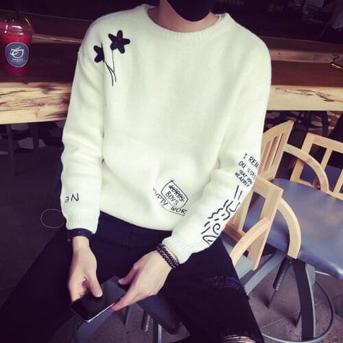 Sweater Mens Trendy Slim Fit Youth Loose Bottoming Shirt Thick Knitwear Jacket