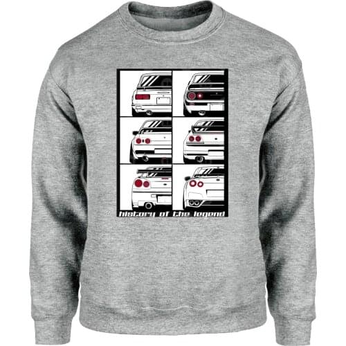 Novelty GTR Car Sweatshirt Men Cartoon Funny Skyline Graphic Crewneck Sweatshirts Hoodies Warm Streetwear Harajuku Sportswear