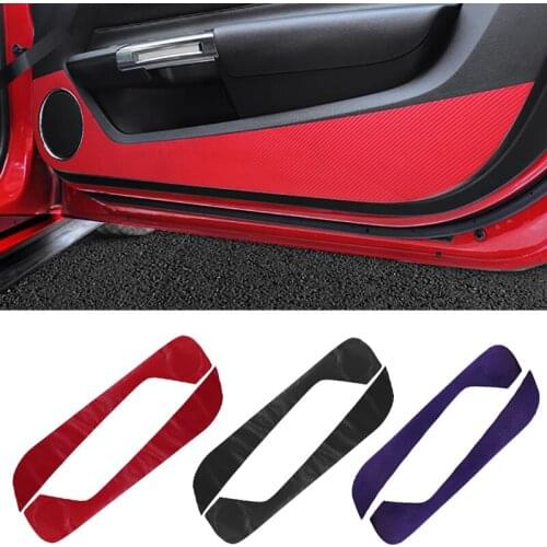 Door Anti Kick Stickers Protection Pad Decoration Mats For Ford Mustang 2015 2016 2017 2018 2019 2020 Interior Accessories