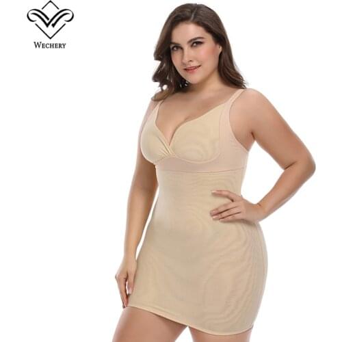 Wechery New Arrival Plus Size Slips Women Sexy Backless V-Neck Slip For Party Club Elastic Full Slips Party Work Dresses