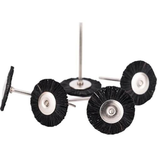 100pcs Dental Lab Brush Polishing Wheel Polishers Black Bristle for Rotary Tools 2.35mm