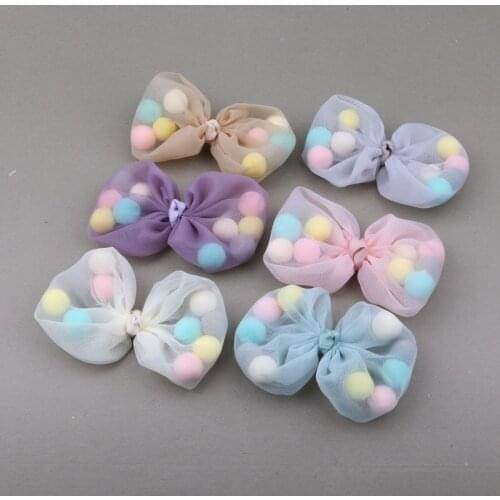 Organ yarn ball bow accessories hair accessories material children hairpin shoes bag DIY material Handmade Ribbon Bow patch 2pcs