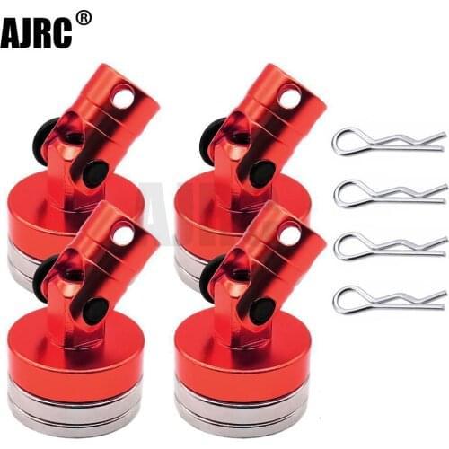 4PCS Metal Magnetic Stealth Invisible Body Post Mount with R Clips Pin for 1:10 RC Car Axial SCX10 HSP Tamiya Redcat