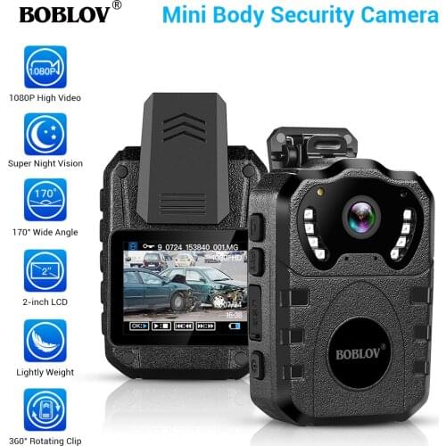 BOBLOV WN10 HD Body Cam 32GB Portable IR Night Vision Police Camera Loop Recording Security Mini Camera DVR Video Recorder