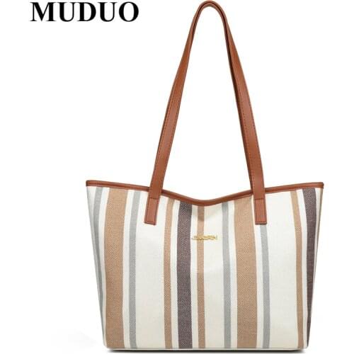 Brand Bags for women 2021 luxury handbags Nylon stripes Large capacity tote bags women bags designer casual lady shoulder bags