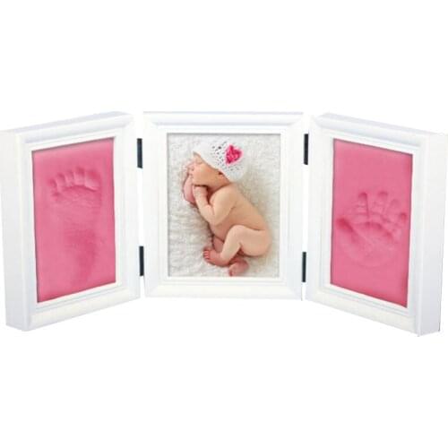 Baby Photo Frame Diy Footprint Handprint Imprint Cast Gift Set Picture With Soft Clay Cover Novelty Gift For Kid