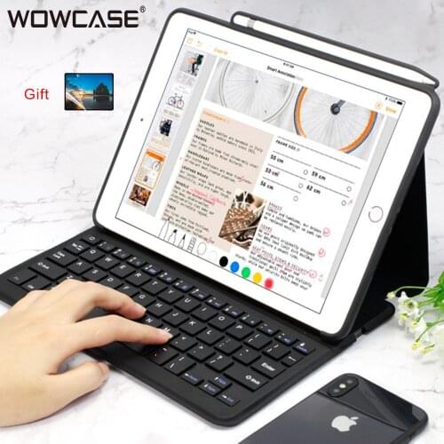 For iPad Air 2 Case Keyboard Smart Bluetooth Leather Silicone Folio Cover for iPad 9.7 2018/2017 Air 2 Case with Pencil Holder