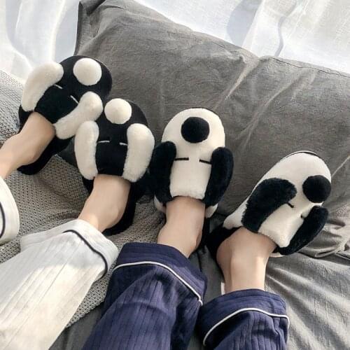 Mens and Womens Couple Cotton Slippers Indoor Household Cute Thick-soled Home Slippers Autumn and Winter Cotton Slippers