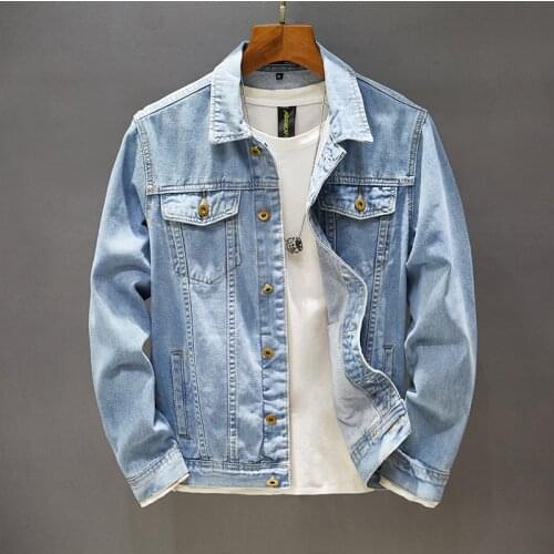 Autumn Mens Fashion Denim Jacket Classic Design Slim-fit Cotton Jean Coats Boy Skinny Trend Streetwear Outerwear Brand Clothes