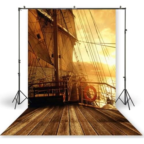 HUAYI Photography Backdrop Newborns Baby Birthday Studio Photo Background Sailboat Portraits Photoshoot Backdrops XT-7029
