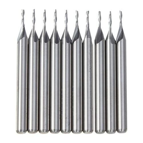 Mini Drill Hot Sale Real Taladro Ferramentas Dremel 10 Pcs 1.0mm 4mm Cel 2 Flute Carbide Flat Nose End Mills Router Bit