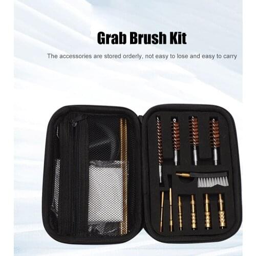 16pcs/Set Universal Gun Barrel Cleaning Kit for 22/357/38/9mm/40/45 Caliber Rifle Gun Pistol Shotgun Cleaner Brushes Tool Set