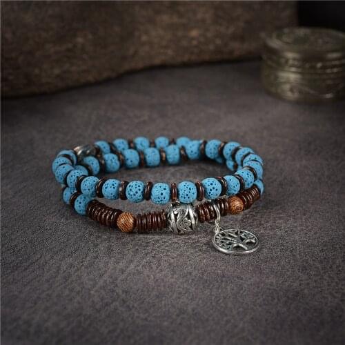 New 5 Color Natural Stone Beads Anion Yoga Jewelry Gift Lady Hologram Bracelets Bangle Handmade Tibetan Buddha Chakra Y1022