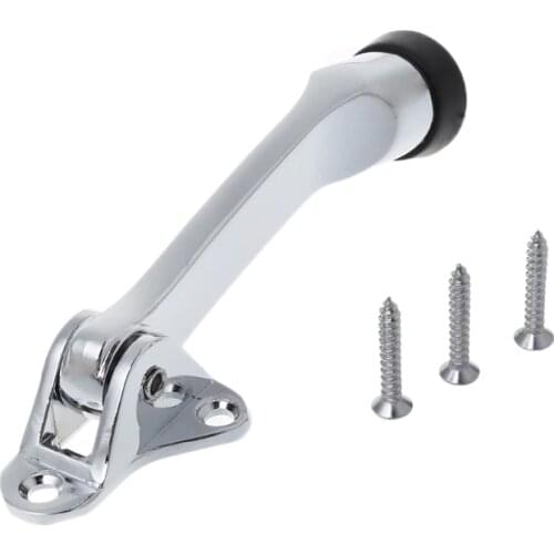 Kick Down Door Stopper Zinc Alloy Lever Door Holder Atlas Chrome Office Rubber Stopper Doors Kick down style holder