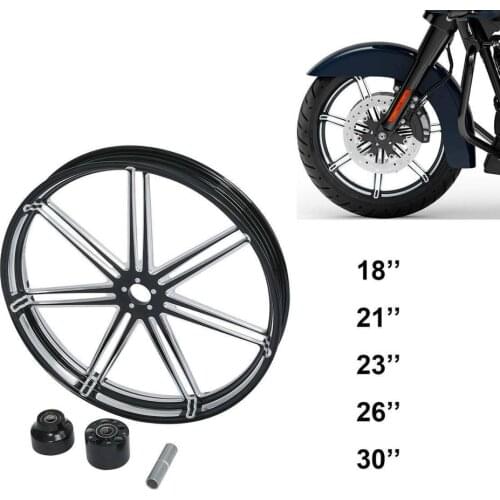 Motorcycle 18'' 21'' 23'' 26'' 30'' Front Wheel Rim Hub Single Disc For Harley Touring Electra Glide Street Glide 2008-2020