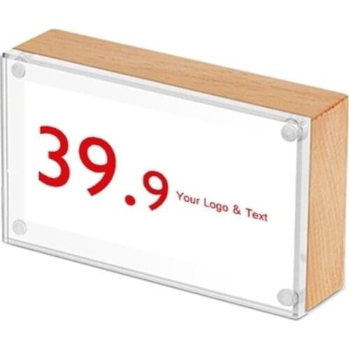 90*54mm Tents Menu Stand Place Wedding Table Name Holders Portrait Style Ad Frame Wood And Magnetic Upright Sign Holder