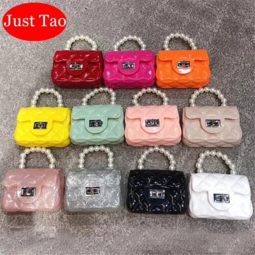 Just Tao! Square Bag jelly pearl handbags Girls mini shoulder bags Toddlers Small totes Candy Colors crossbody Bag Purse JT129