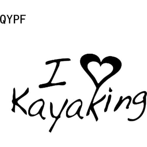 QYPF 14.8*8.6CM Interesting Heart Shape Kayaking Decor Car Sticker Vinyl Accessories C16-1235
