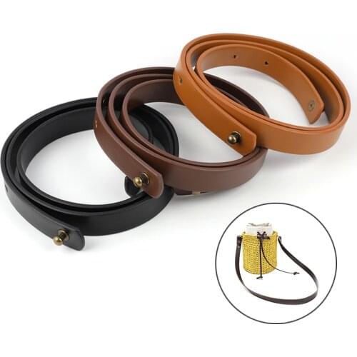 1Pc Pu Leather Shoulder Bag Strap 100Cm Long Bag Belts Double-Ended Adjustable Bags Handle Pure Color Diy Bag Straps Accessories