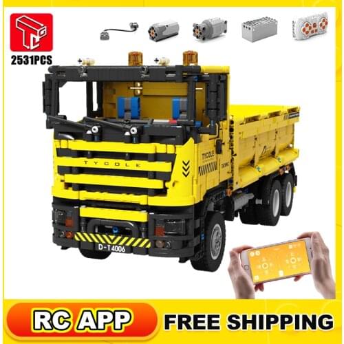 Rc High-Tech Engineering Building Block Gear Machine Dump Truck Earthmoving Truck Loading Remote Control Assembling Toy Boy Gift