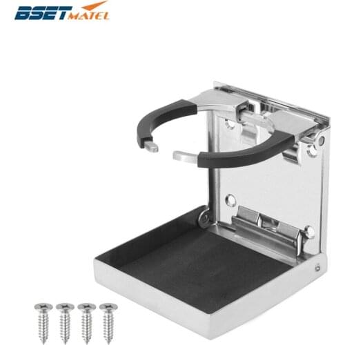 Stainless Steel 316 Folding Cup Drink Holder Can Bottle Holder Stand Mount Support Auto Car Marine Boat Truck RV Fishing Box
