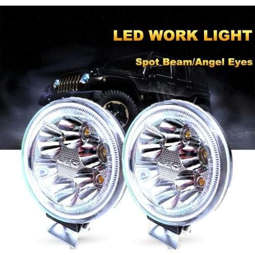 High power Spot beam Led headlight bulb with Blue Angel eye DRL fog light dc 12v-90v for Car truck ATV SUV Motorcycle Offroads