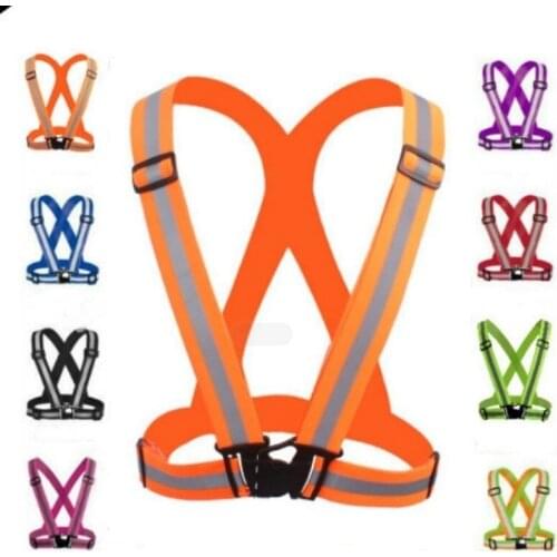 Motorcycle Rider Reflective Safety Work High Visibility Elastic Straps Chest Wireless Cycling Night Running Reflective Clothing