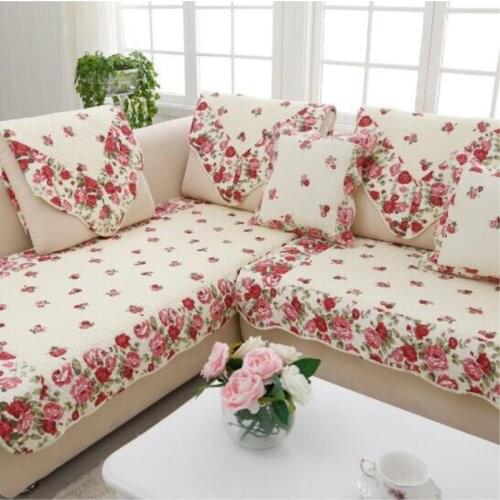 1 Piece Rural Style Corner Sofa Towel Sofa Cover Cushion Cotton Fabric Four Seasons Couch Covers Living Room Wedding Decoratio